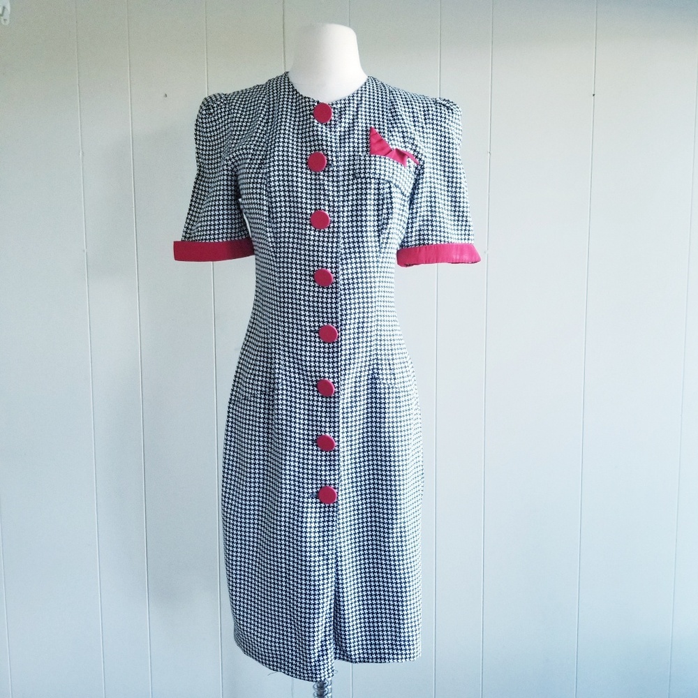 1980s Brioche, Made in USA, Pinup Style Dress